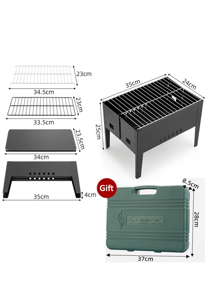 YY-ريشير شواية قابلة للطي، شواية محمولة 35×24 سم مع أدوات للنزهات الخارجية والتخييم - Image 5