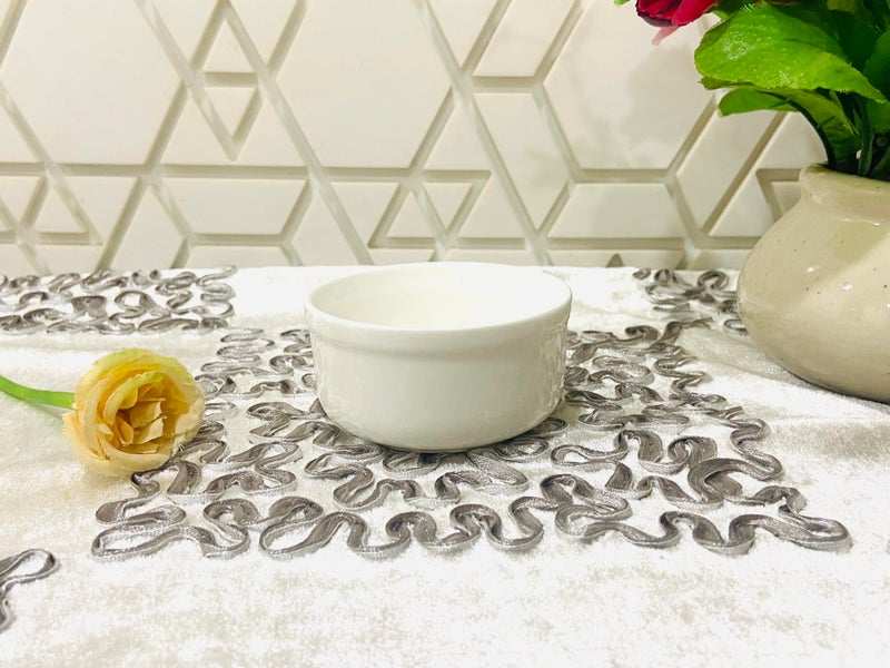 ALTAICA Bone China White Ceramic 80ml Small Sauce Bowl Set of 4 Mini Dip Bowls for Serving Chutney, Salsa, Pickle, Sauce - Image 4
