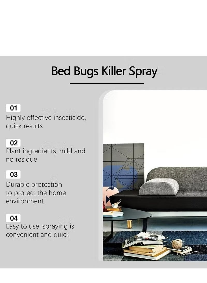 Jakehoe 120ml Bed Bugs Killer Spray, Roach & Fly Killer Spray, النشاطات القائمة على النباتات تقتل الحشرات والبق على الاتصال, غير الدهنية, طارد داخلي البق البق البق السرير, لا بقع, رائحة طازجة - Image 3