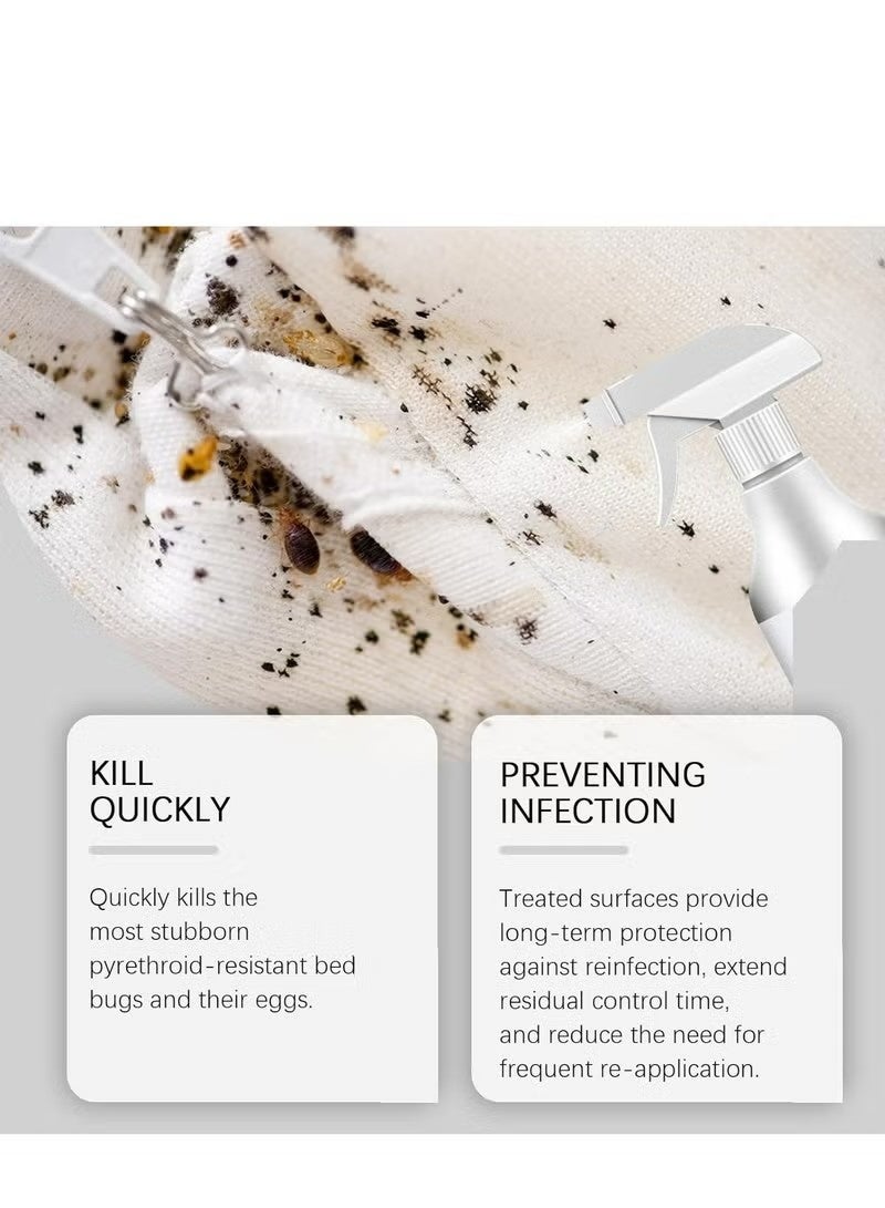 Jakehoe 120ml Bed Bugs Killer Spray, Roach & Fly Killer Spray, النشاطات القائمة على النباتات تقتل الحشرات والبق على الاتصال, غير الدهنية, طارد داخلي البق البق البق السرير, لا بقع, رائحة طازجة - Image 5