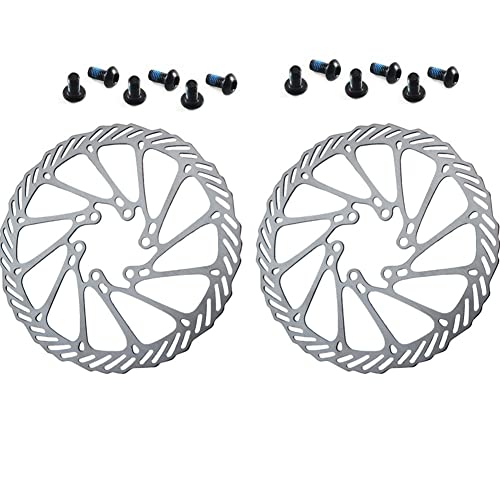 CYSKY 160mm Disc Brake Rotor 2 packs with 12 Bolts CYSKY Stainless Steel Bike Disc Brake Rotor for Most Bicycle Road Bike Mountain Bike BMX MTB (Include 12 Screws, Black) - Image 1