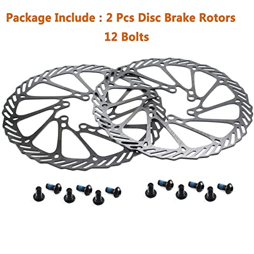CYSKY 160mm Disc Brake Rotor 2 packs with 12 Bolts CYSKY Stainless Steel Bike Disc Brake Rotor for Most Bicycle Road Bike Mountain Bike BMX MTB (Include 12 Screws, Black) - Image 3