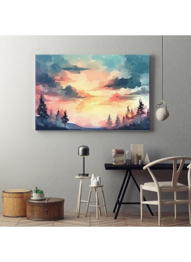 Home Gallery Home Gallery painting sunset with trees foreground Printed canvas wall art  - Image 2