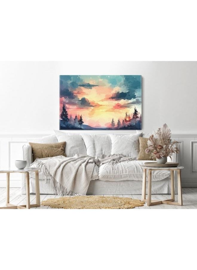 Home Gallery Home Gallery painting sunset with trees foreground Printed canvas wall art  - Image 3