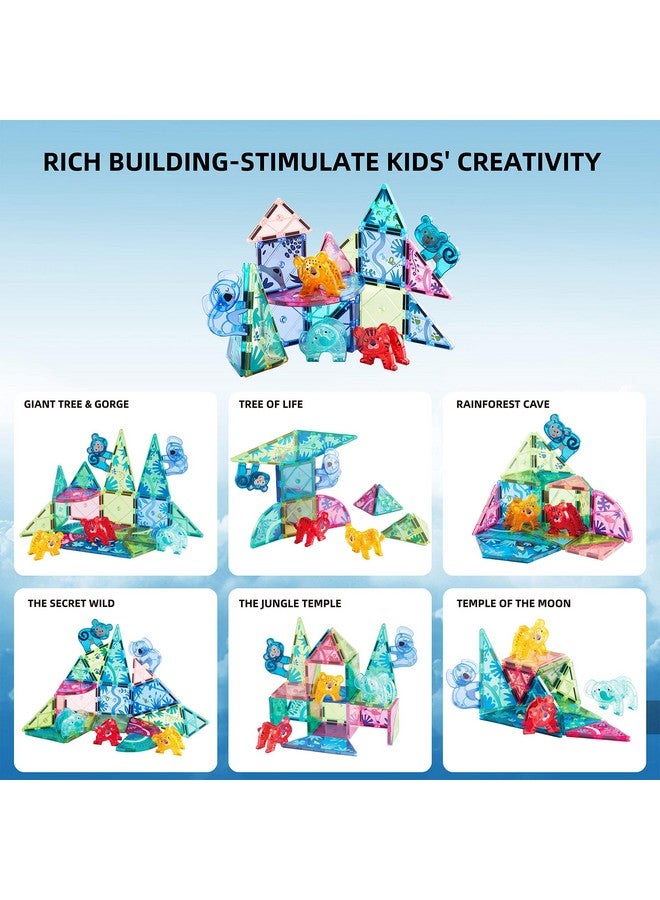 ميدير بلاط مغناطيسي على شكل حيوانات، 40 قطعة، مكعبات بناء مغناطيسية للأطفال من سن 3 إلى 5 سنوات، لعبة تعليمية لبناء البلاط المغناطيسي المكدس للأطفال من سن 3 إلى 5 سنوات و4 إلى 8 سنوات - Image 2