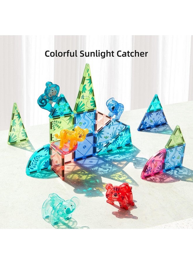 ميدير بلاط مغناطيسي على شكل حيوانات، 40 قطعة، مكعبات بناء مغناطيسية للأطفال من سن 3 إلى 5 سنوات، لعبة تعليمية لبناء البلاط المغناطيسي المكدس للأطفال من سن 3 إلى 5 سنوات و4 إلى 8 سنوات - Image 3