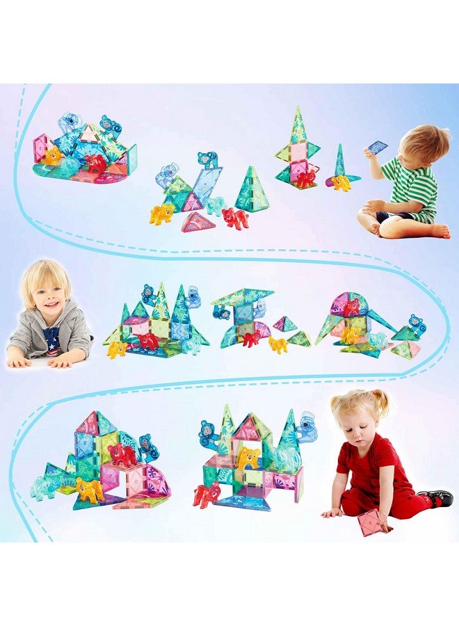 ميدير بلاط مغناطيسي على شكل حيوانات، 40 قطعة، مكعبات بناء مغناطيسية للأطفال من سن 3 إلى 5 سنوات، لعبة تعليمية لبناء البلاط المغناطيسي المكدس للأطفال من سن 3 إلى 5 سنوات و4 إلى 8 سنوات - Image 4