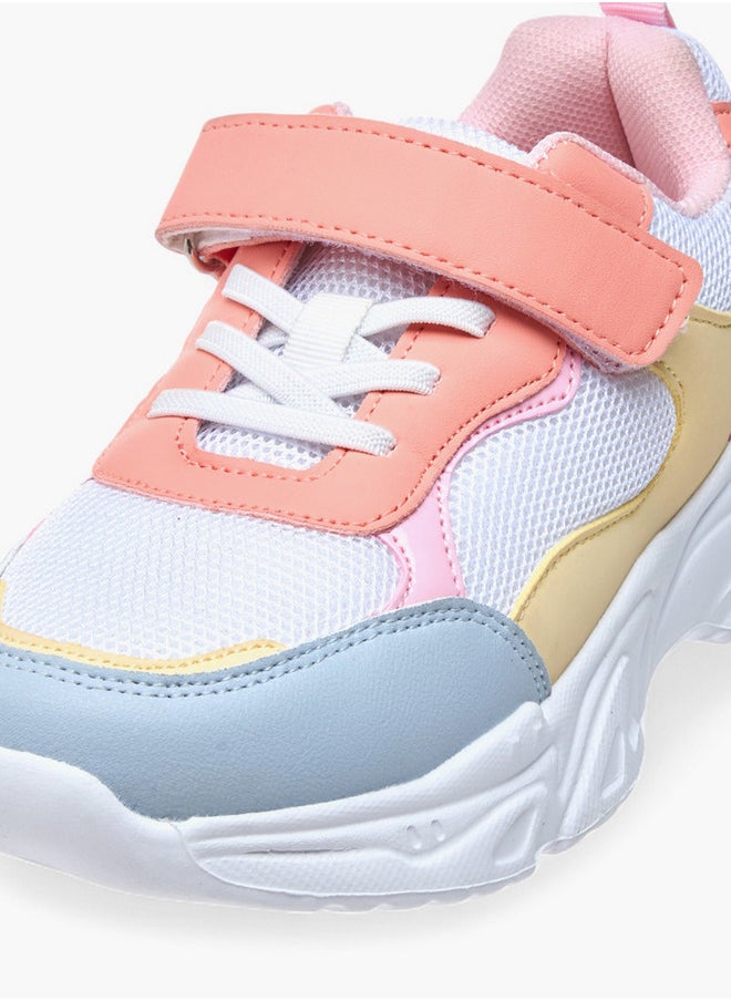 Flora Bella By Shoexpress Colourblock Sneakers with Hook and Loop Closure  - Image 4