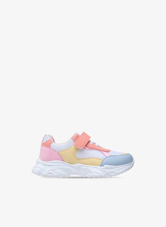 Flora Bella By Shoexpress Colourblock Sneakers with Hook and Loop Closure