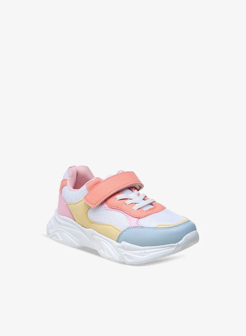 Flora Bella By Shoexpress Colourblock Sneakers with Hook and Loop Closure