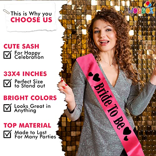 Wobbox Bachelorette Party Decoration Items| Bachelorette Party Photo Booth Props For Wedding Selfie, Bachelorette Satin Sash With Bride To Be Glasses, Bachelorette Party Decoration Kit-31 Pcs (FP3937) - Image 4
