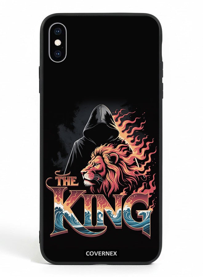 Covernex Apple iPhone Xs Max Protective Case Cover Printed Featuring The King Lion and Hooded Figure - Image 2