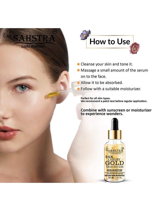 SAHSTRA 24K Gold Face Serum For Skin Booster Women Men (30Ml)  - Image 2