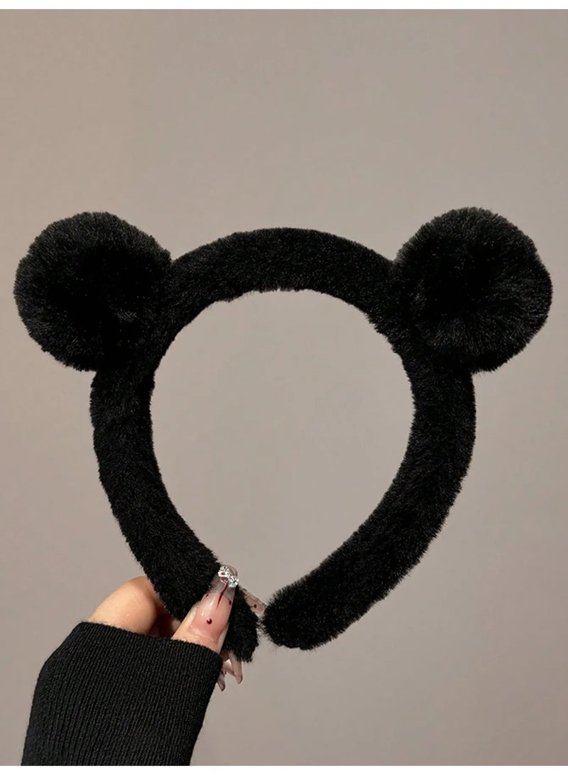 طوق شعر شتوي مجموعه من 3 قطع بالوان متعدده بتصميم لطيف طوق راس مصنوع من فرو ناعم مناسب لفصل الشتاء لاضافة لمسه ناعمه لاطلالتك الشتويه - Image 5