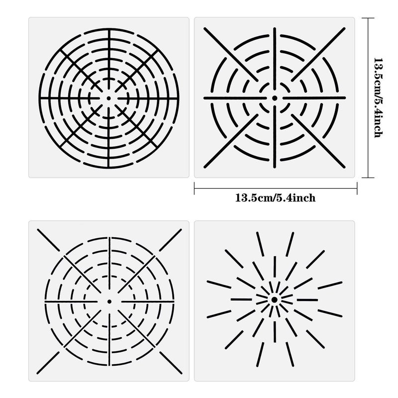 Ivanas 8 Pieces Mandala Dotting Stencils - Reusable Template with 8/12/16 Segments for Painting and Drawing on Wood, Fabric, Glass, Metal, Walls - DIY Art - Image 3