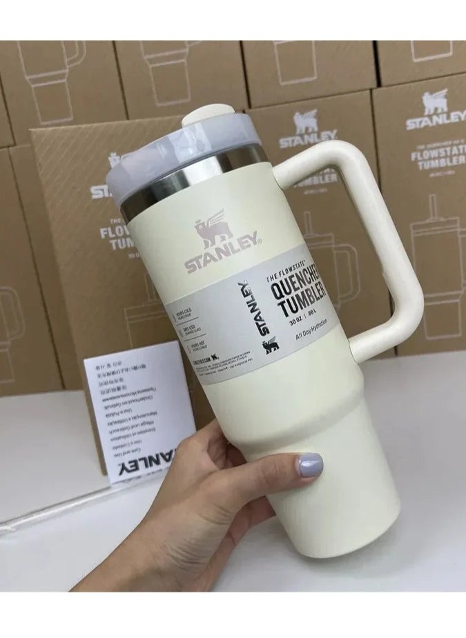 Stanley - 30oz Tumbler with Handle Insulated Stainless Steel Travel Coffee Mug with Straw & Medium Water Bottle Cup for Hot & Cold Beverages - Image 1
