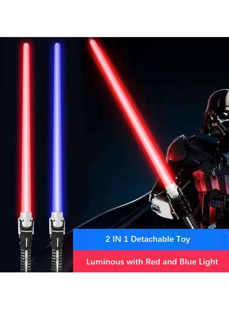 2 Pieces Blue Red Light Saber Strechable Mergeable Toy - Image 1