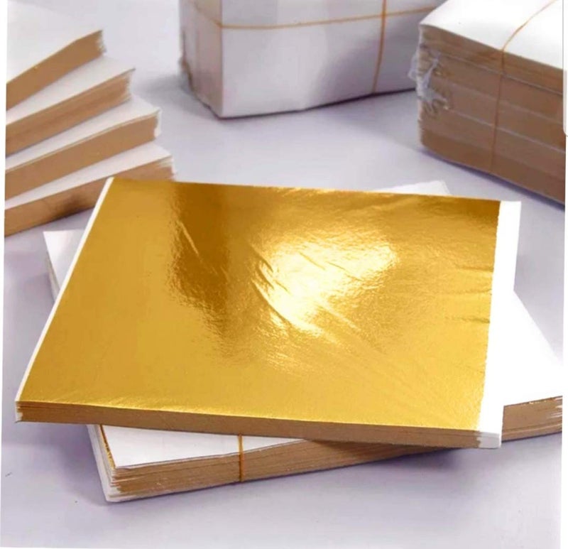 SUMERA WARQ Gold Leaf foil Sheets Imitation Decoration desining Art and caraft Design (1000) - Image 1
