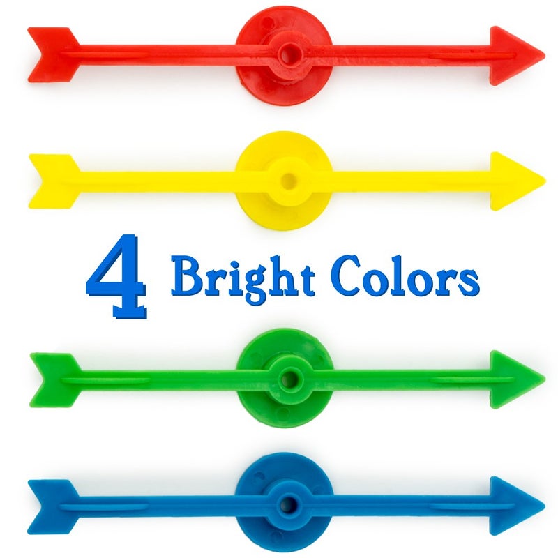 Brybelly 12-Pack of Arrow Game Spinners in 4 Rainbow Colors, 3 Arrows Per Color â€“ Assorted Set of 4-inch Plastic Spinner Game Pieces for DIY Board Games, Replacement Pieces, Projects & Classroom Activities - Image 3