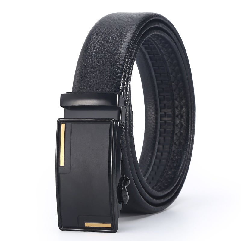 New mens business belt high-end pu hemming litchi fashion belt automatic iron buckle head stall wholesale Z0087 four 