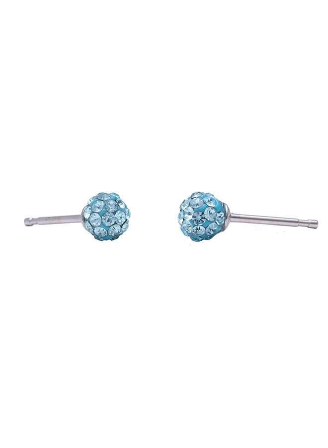 Studex 4.5MM Fireball Aquamarine Allergy Free Stainless Steel Ear Studs - Image 4