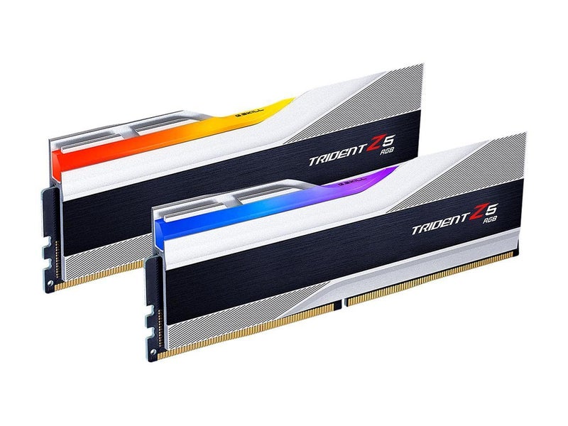 G.SKILL Trident Z5 RGB Series DDR5 RAM (Intel XMP 3.0) 32GB (2x16GB) 6400MT/s CL32-39-39-102 1.40V Desktop Computer Memory U-DIMM - Metallic Silver (F5-6400J3239G16GA2-TZ5RS) - Image 1