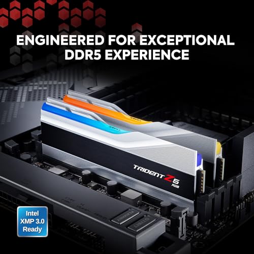 G.SKILL Trident Z5 RGB Series DDR5 RAM (Intel XMP 3.0) 32GB (2x16GB) 6400MT/s CL32-39-39-102 1.40V Desktop Computer Memory U-DIMM - Metallic Silver (F5-6400J3239G16GA2-TZ5RS) - Image 2