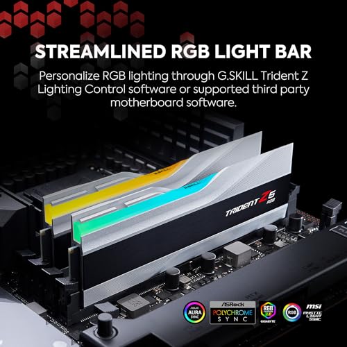 G.SKILL Trident Z5 RGB Series DDR5 RAM (Intel XMP 3.0) 32GB (2x16GB) 6400MT/s CL32-39-39-102 1.40V Desktop Computer Memory U-DIMM - Metallic Silver (F5-6400J3239G16GA2-TZ5RS) - Image 3