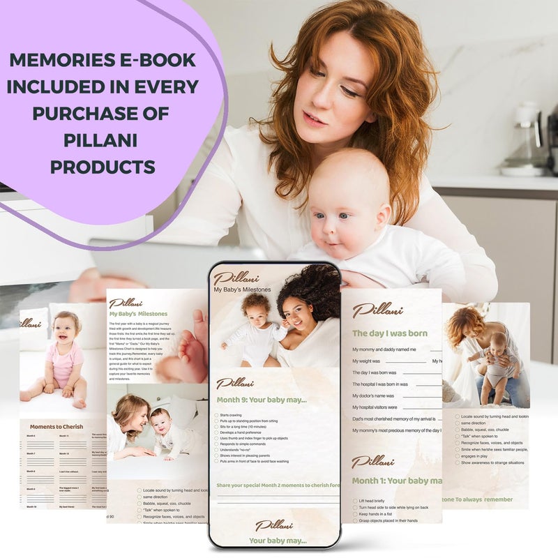 PILLANI Nursing Pillow for Breastfeeding, Breastfeeding Pillows for Mom & Baby Feeding Support, Removable Cotton Cover, w/Adjustable Waist Strap, Newborn Essentials Must Haves, Baby Registry Search - Image 5