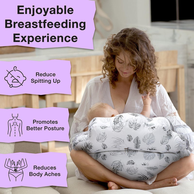 PILLANI Nursing Pillow for Breastfeeding, Breastfeeding Pillows for Mom & Baby Feeding Support, Removable Cotton Cover, w/Adjustable Waist Strap, Newborn Essentials Must Haves, Baby Registry Search - Image 2
