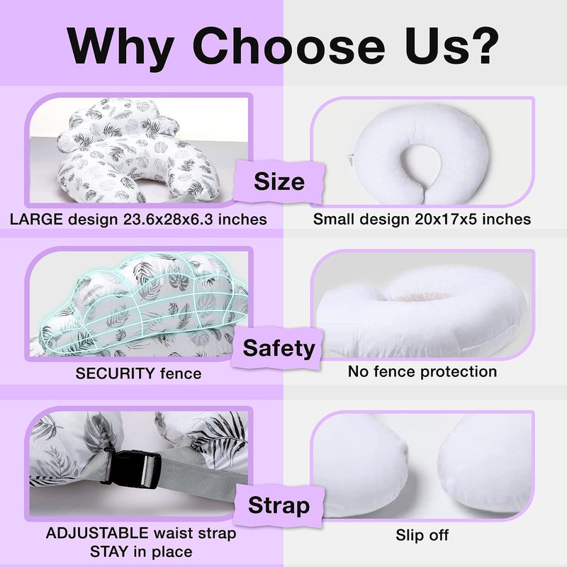 PILLANI Nursing Pillow for Breastfeeding, Breastfeeding Pillows for Mom & Baby Feeding Support, Removable Cotton Cover, w/Adjustable Waist Strap, Newborn Essentials Must Haves, Baby Registry Search - Image 4