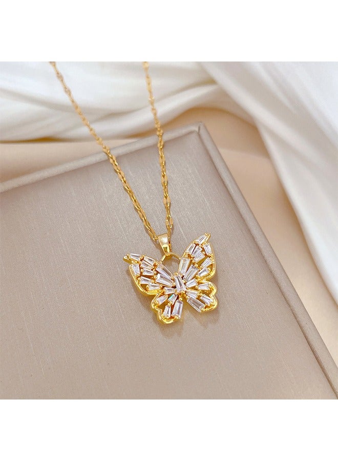 Beyond erfly Pendant Pendant, Simple Necklace Jewelry for Girls Teen (Golden) - Image 3