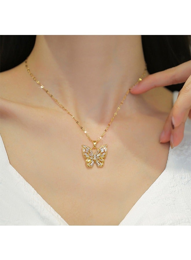 Beyond erfly Pendant Pendant, Simple Necklace Jewelry for Girls Teen (Golden) - Image 5