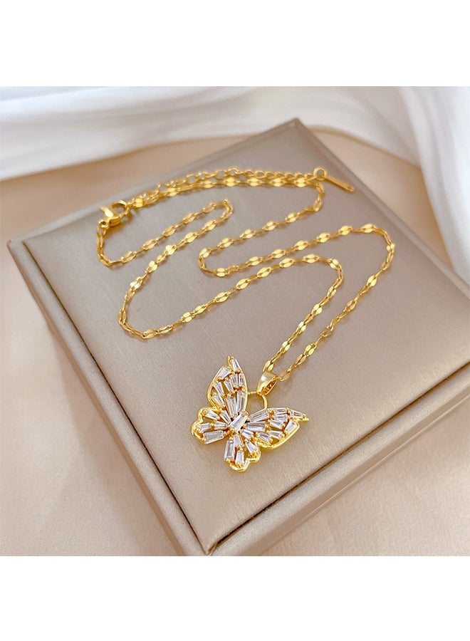 Beyond erfly Pendant Pendant, Simple Necklace Jewelry for Girls Teen (Golden) - Image 4