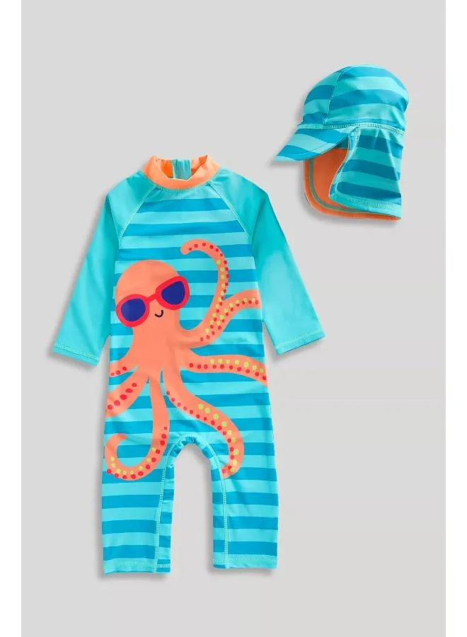 mothercare Octopus UPF50+ Sunsafe Suit and Keppi Set