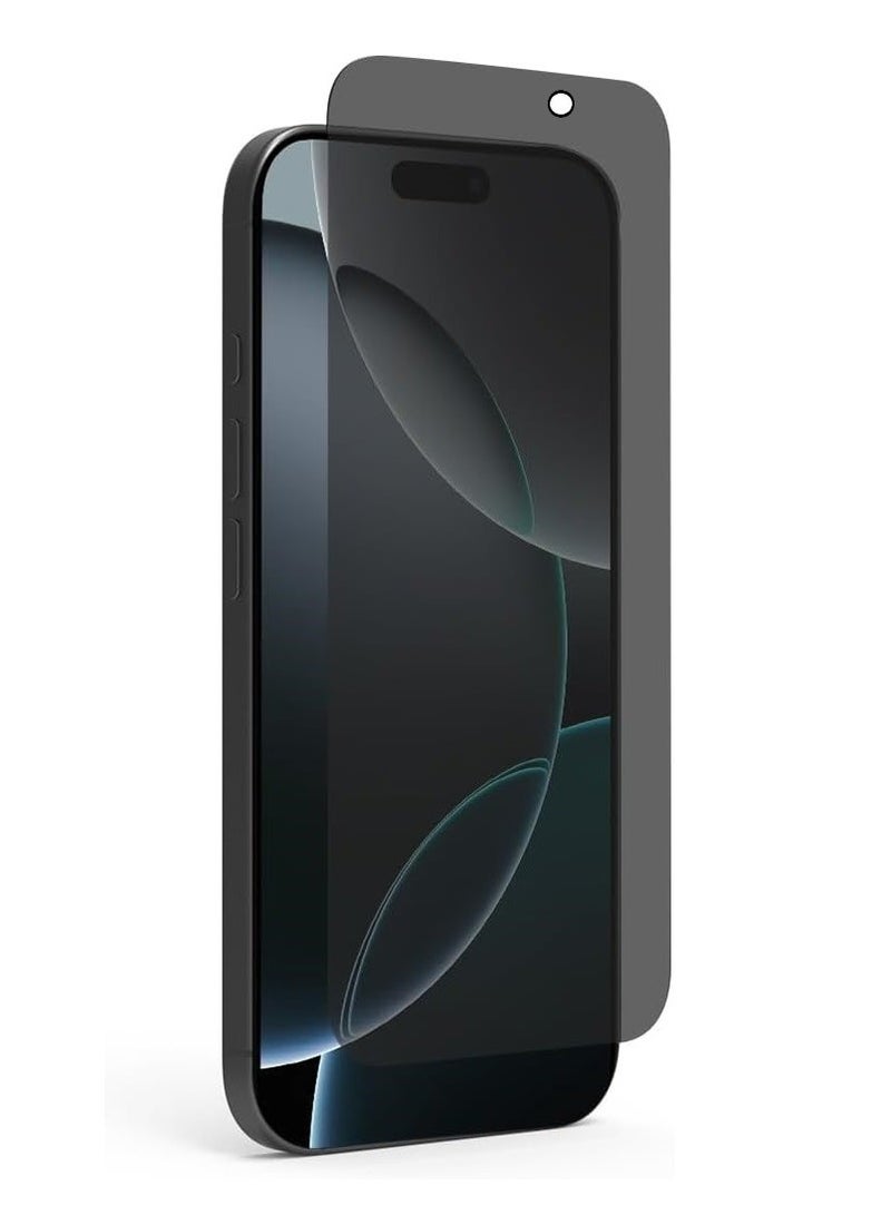 9H IPhone 16 Pro Full Privacy Tempered Glass Screen Protection, Anti-Spy 9H Hardness, Full Cover Explosion-Proof Screen, [Case Friendly] [Bubble Free] - Black - Image 1