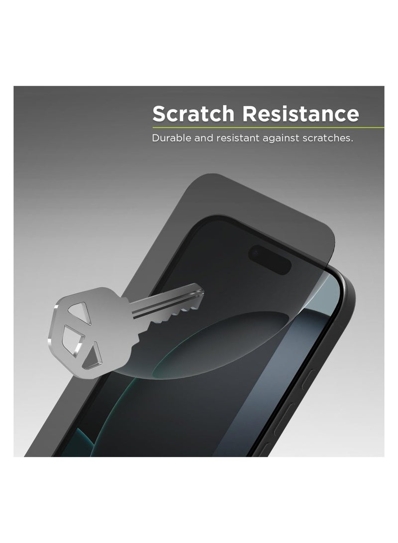 9H IPhone 16 Pro Full Privacy Tempered Glass Screen Protection, Anti-Spy 9H Hardness, Full Cover Explosion-Proof Screen, [Case Friendly] [Bubble Free] - Black - Image 4