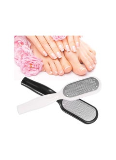 Pedicure Foot File Callus Remover, Stainless Steel Foot Scraper Pedicure Scraper for Remove Hard Skin and Cracked Skin and Callus, Wet and Dry Feet Use(White)