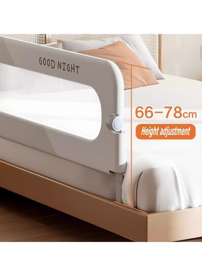 GGEROU 1-Piece Bed Rail Guard for Kids, Button Folding Crib Bed Rails Guard,Toddler Safety Protection Guard,Folding Anti-fall Beds Mesh Guard Rail,180 °Button Folding,2 Speed Adjustment,for Baby,Elderly - Image 5