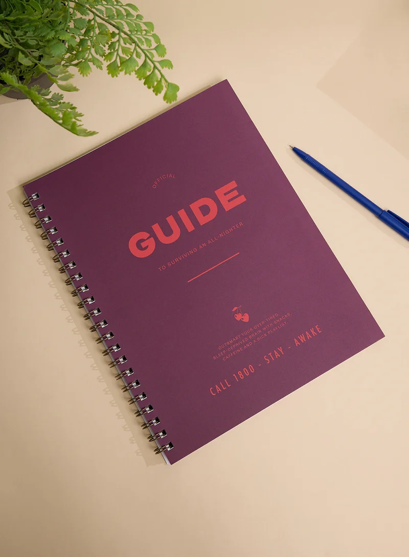 Typo Purple Guide Spiral Notebook