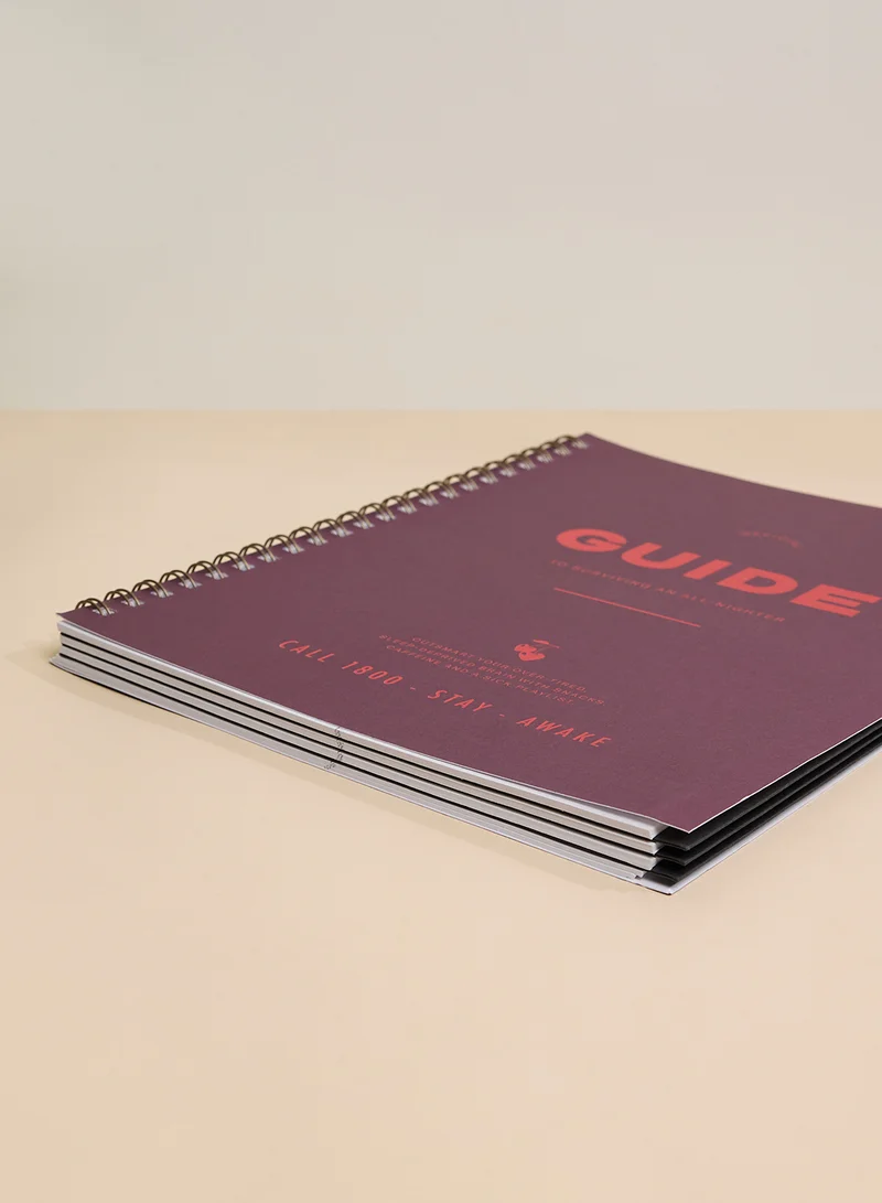 Typo Purple Guide Spiral Notebook