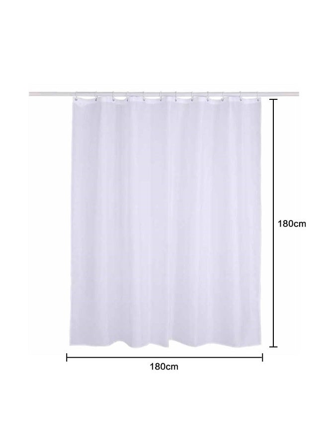 جيه زد اس ستارة دش JZS، ستارة حمام مقاومة للماء، مادة PEVA مقاومة للماء مع خطاف، للشقق والتخييم والنزهات، بيضاء، 180 × 180 سم - Image 2