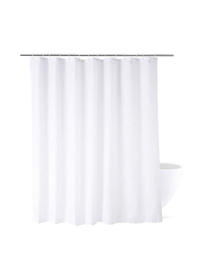 جيه زد اس ستارة دش JZS، ستارة حمام مقاومة للماء، مادة PEVA مقاومة للماء مع خطاف، للشقق والتخييم والنزهات، بيضاء، 180 × 180 سم - Image 1