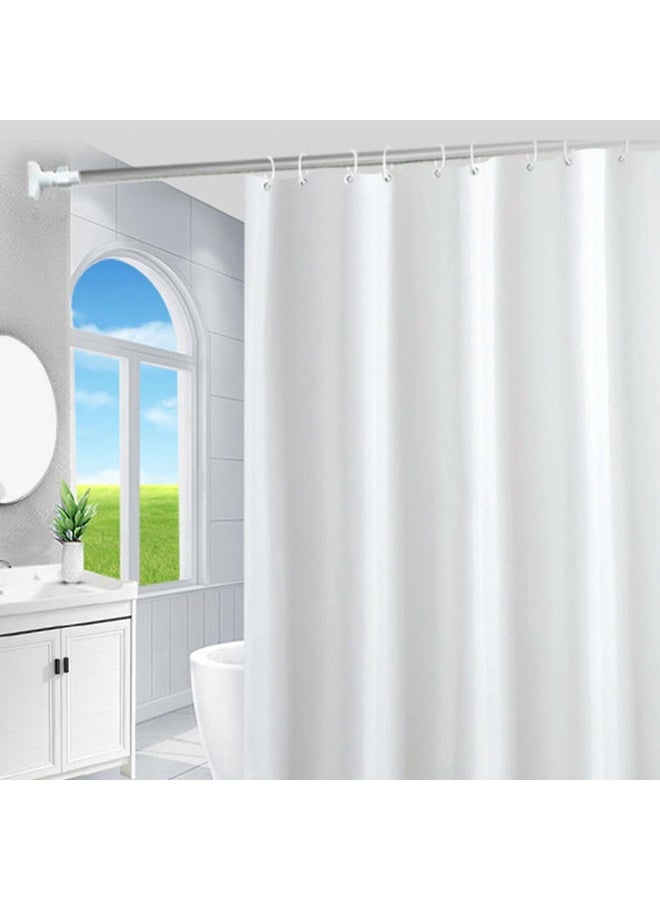 جيه زد اس ستارة دش JZS، ستارة حمام مقاومة للماء، مادة PEVA مقاومة للماء مع خطاف، للشقق والتخييم والنزهات، بيضاء، 180 × 180 سم - Image 5