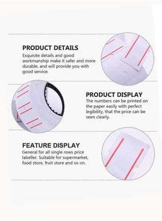 Label Paper Price Tag Paper Label Price Price Tag Roll Set  Super Sticky Price Tag Labels Price Sticker Pricing Label Date Machine Price Sticker Tag Tape Pricing Roll Retail Price Sticker Price Steacker For Office Retail Shop Grocery Store Organization Marking Warehouse 10 Rolls - view 3