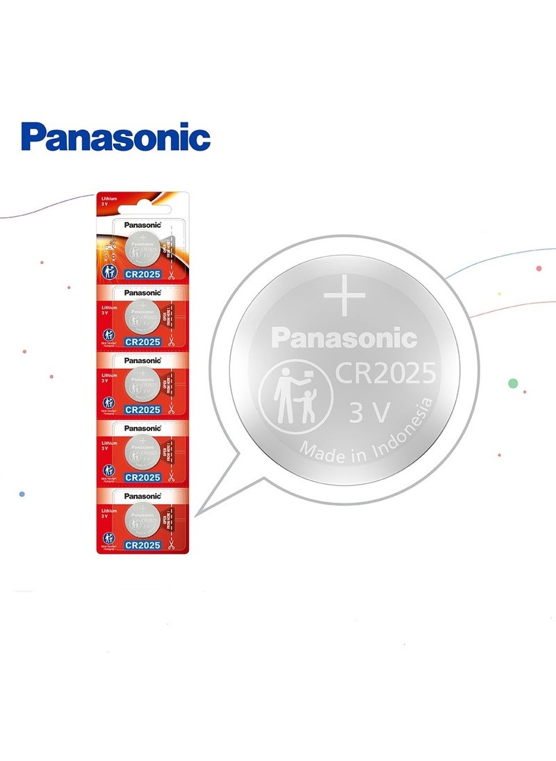 Panasonic 5-Pieces Panasonic CR2025 Lithium 3V Indonesia Batteries  - Image 3