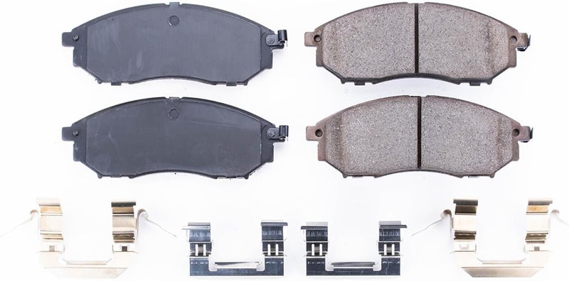 POWERSTOP Power Stop Front Brake Kit For Infiniti EX35 2008-12 |EX37 2013 |G25 2011-12 |G35 2005-08 |G37 2009-13 |Infiniti M35 2006-10 - Ceramic Brake Pads With Installation Hardware, 17-888 - Image 2