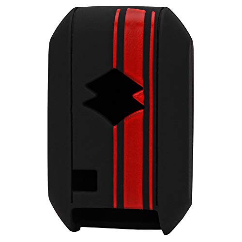JVCV® Car Key Cover Compatible with Maruti Suzuki Dzire New Swift New Ertiga Smart Key - Rally Stripe (Black Red) - Image 3