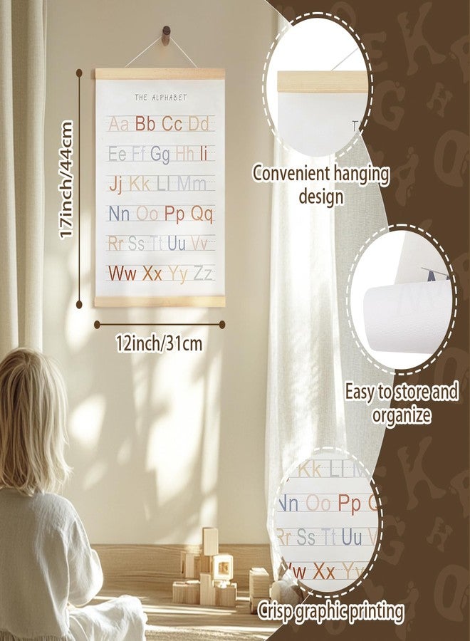 JINGIHE 3pcs Alphabet Numbers Geometry Wall Hanging Poster Decor, ABC 123 Educational Poster Hanger Frame Set, Learning Wall Art for Kids Room Nursery Classroom Home School Playroom(17×12in/44×31cm) - Image 2