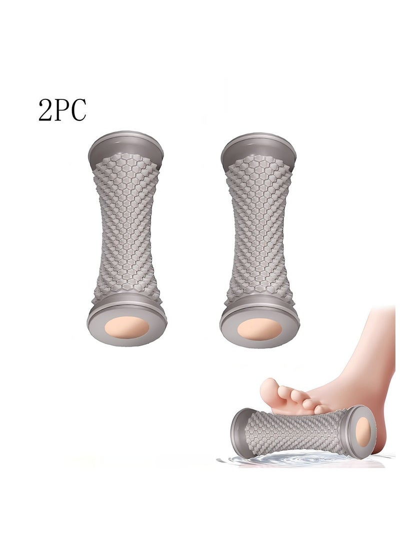 2pcs مسافة تدليك القدم واليد مع كرة تدليك شائكة رمادية رمادية - Image 1